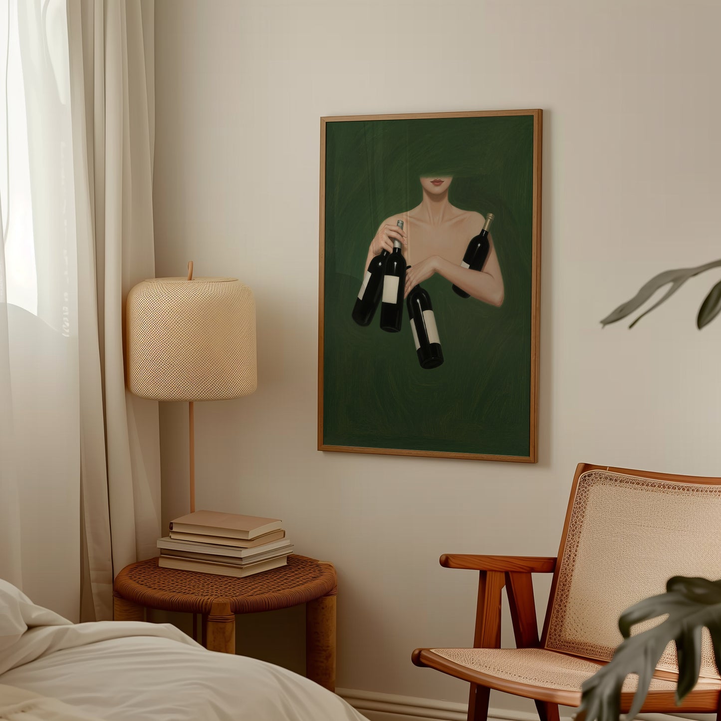 Woman with Wine Bottles