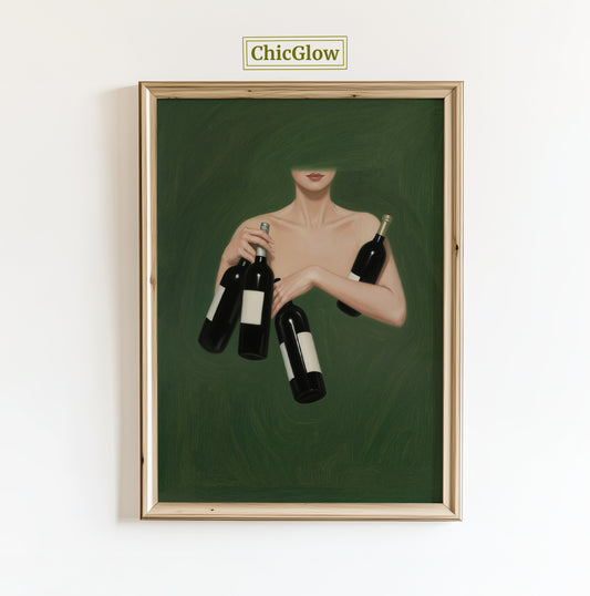 Woman with Wine Bottles